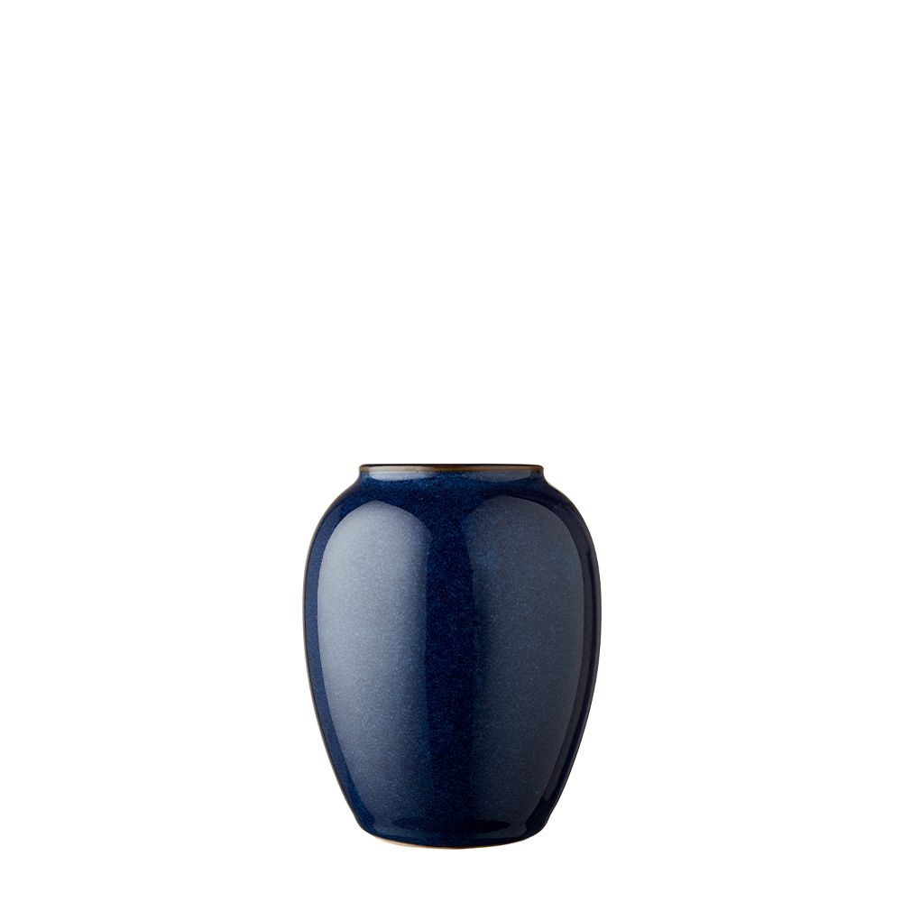 Bitz - Steingut Vase - 12,5 cm - Dunkelblau Bitz - Steingut Vase - 12,5 cm - Dunkelblau