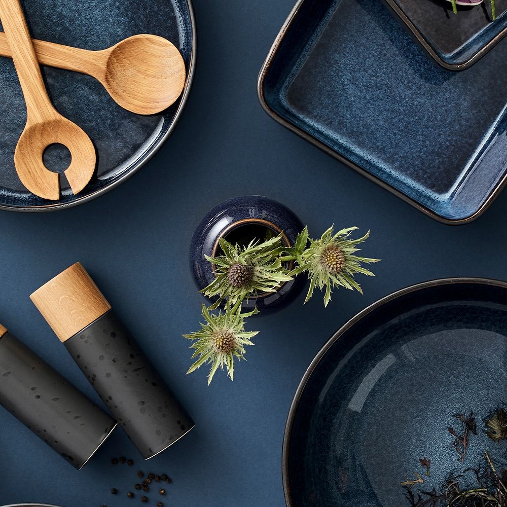 Bitz - Stoneware Vase - 12.5 cm - dark blue Bitz - Stoneware Vase - 12.5 cm - dark blue