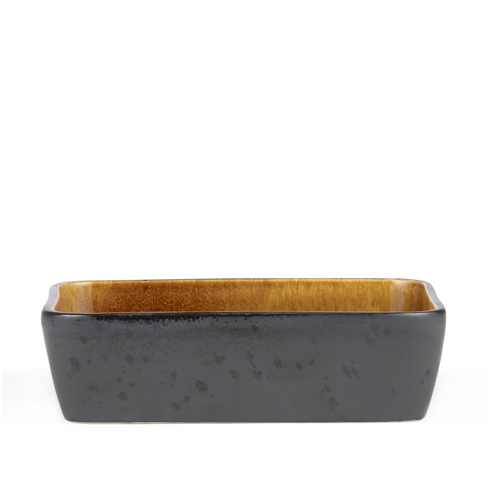 Bitz - Rechteckige Auflaufform  - 33 x 21 cm - Schwarz/Amber