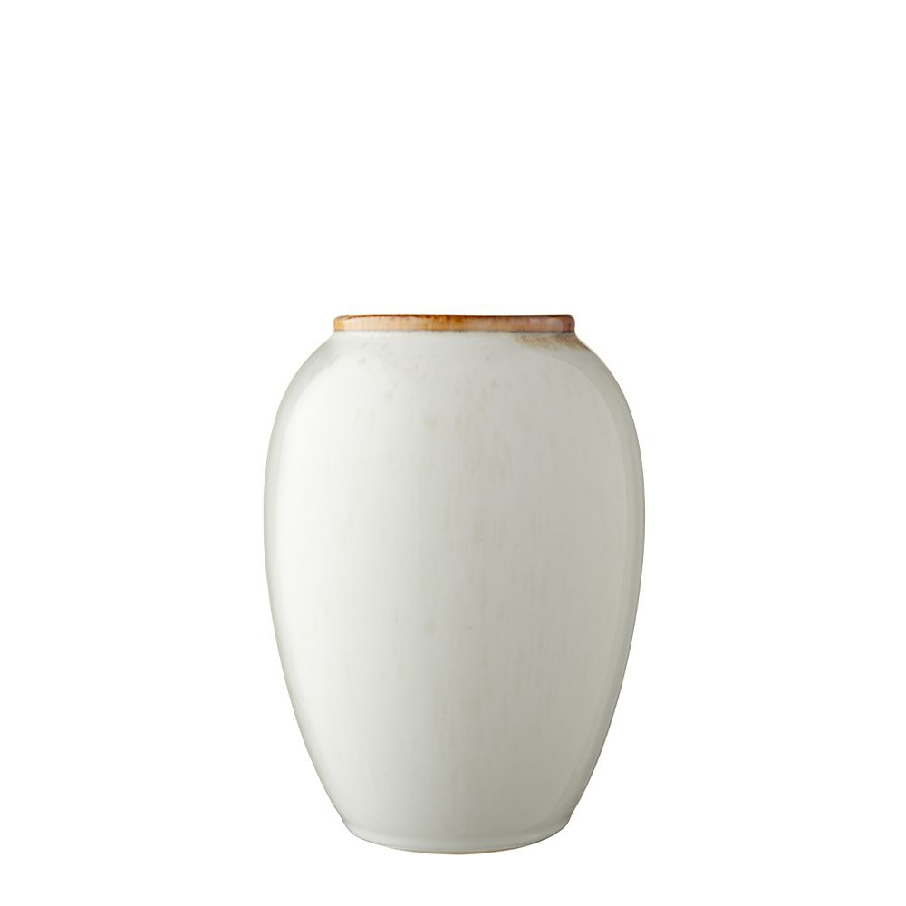 Bitz - Steingut Vase - 20 cm - Creme