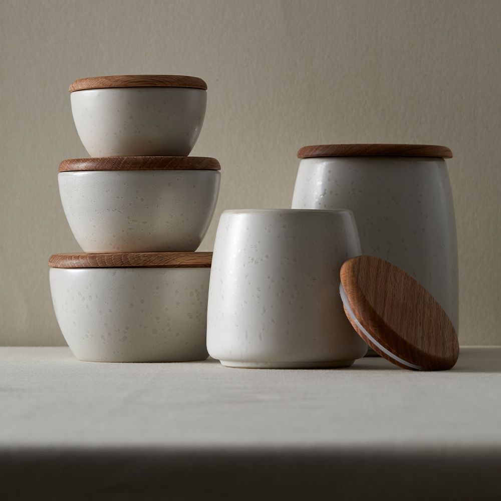 Bitz - Vorratsbehälter mit Deckel - 12 cm - Matt Creme Bitz - Vorratsbehälter mit Deckel - 12 cm - Matt Creme