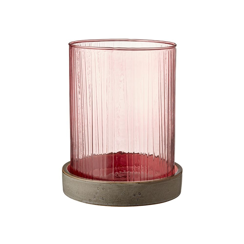 Bitz - Hurricane mit LED Kerze - 24 cm - Pink