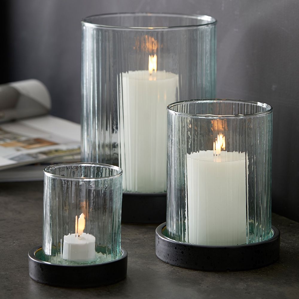 Bitz - Hurricane mit LED Kerze - 24 cm - Grün Bitz - Hurricane mit LED Kerze - 24 cm - Grün