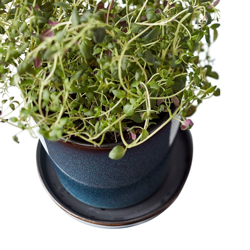 Bitz - Übertopf mit Unterteller - 10 cm - Schwarz/Dunkelblau Bitz - Übertopf mit Unterteller - 10 cm - Schwarz/Dunkelblau