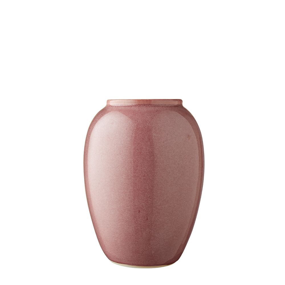 Bitz - Steingut Vase - 20 cm - Hellpink