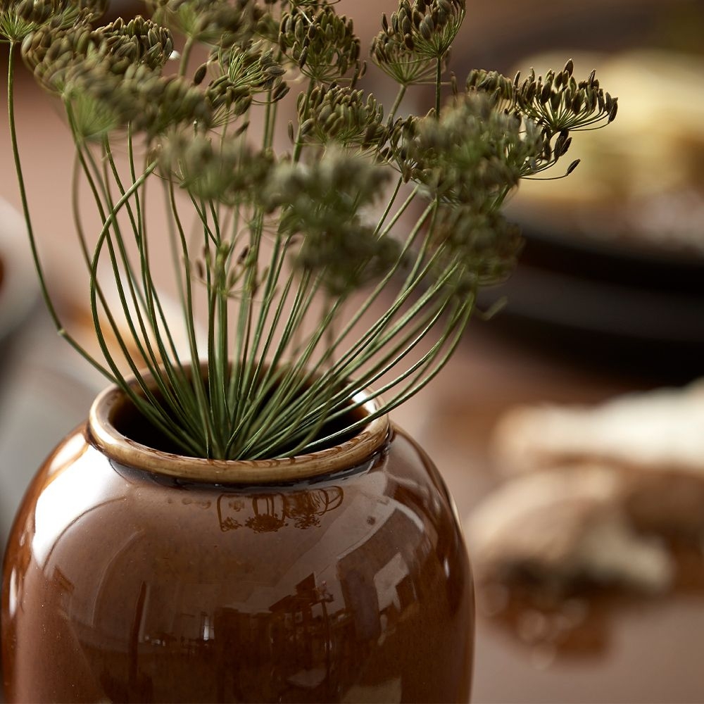 Bitz - Steingut Vase - 12,5 cm - Amber Bitz - Steingut Vase - 12,5 cm - Amber