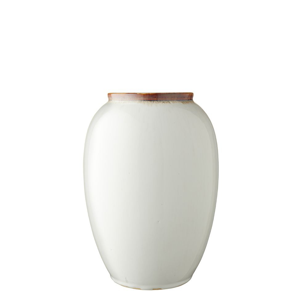 Bitz - Steingut Vase - 25 cm - Creme