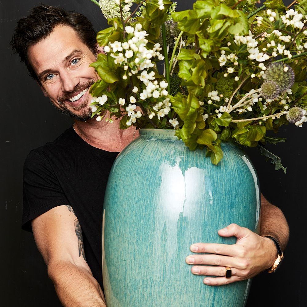 Bitz - Steingut Vase - 50 cm - Grün Bitz - Steingut Vase - 50 cm - Grün