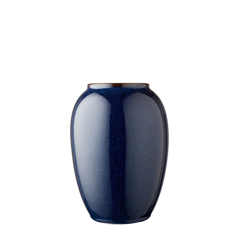 Bitz - Steingut Vase - 20 cm - Dunkelblau