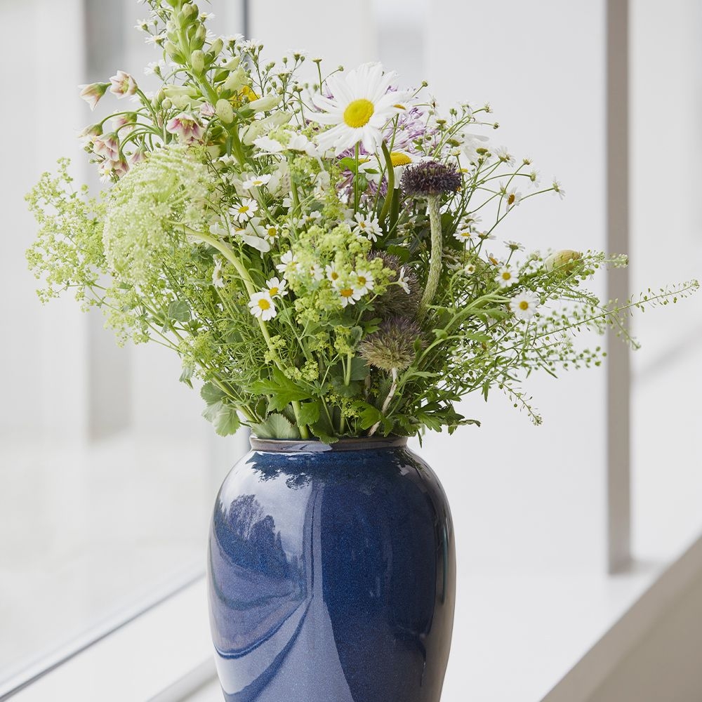 Bitz - Stoneware Vase - 25 cm - dark blue Bitz - Stoneware Vase - 25 cm - dark blue