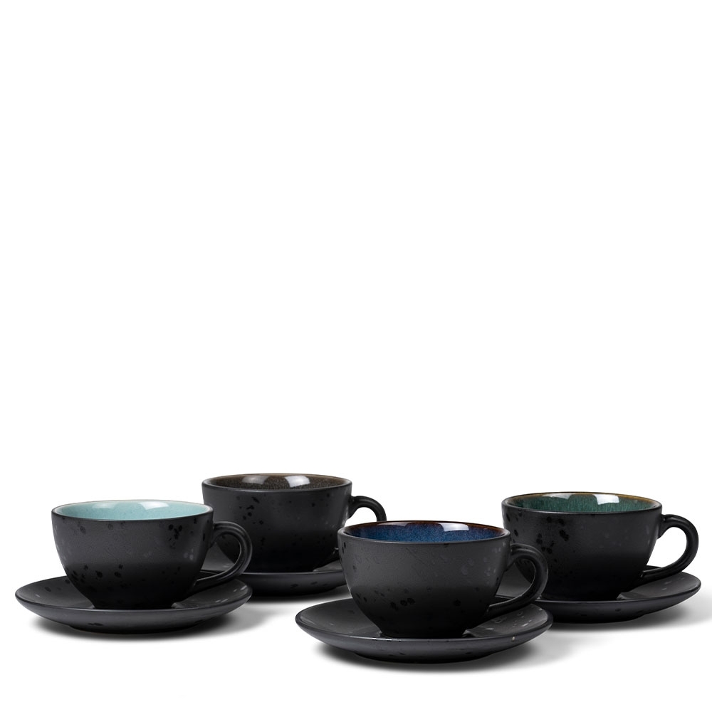 Bitz - Cup with saucer - Set of 4 Bitz - Cup with saucer - Set of 4