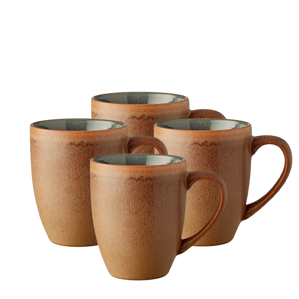 Bitz - Mug with handle - 300 ml - wood - set of 4