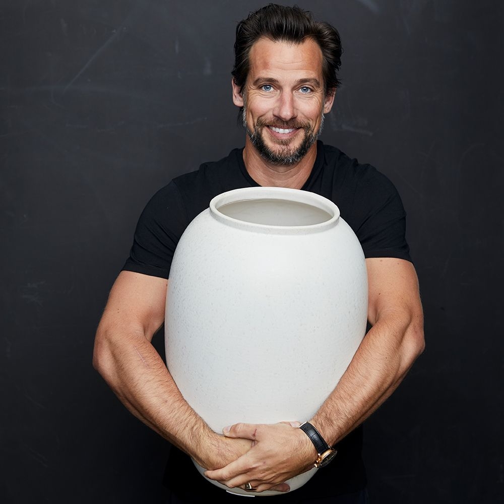 Bitz - Steingut Vase - 50 cm - Matt Creme Bitz - Steingut Vase - 50 cm - Matt Creme