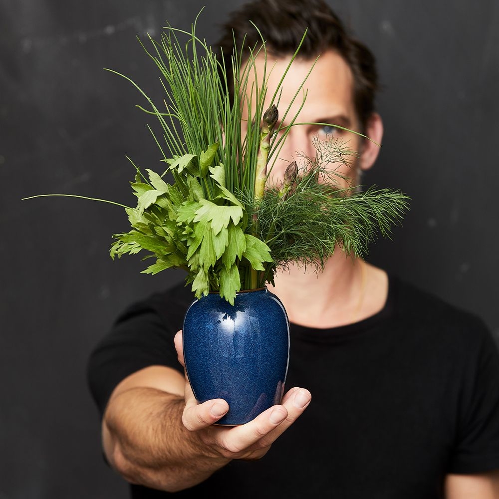 Bitz - Steingut Vase - 12,5 cm - Dunkelblau Bitz - Steingut Vase - 12,5 cm - Dunkelblau