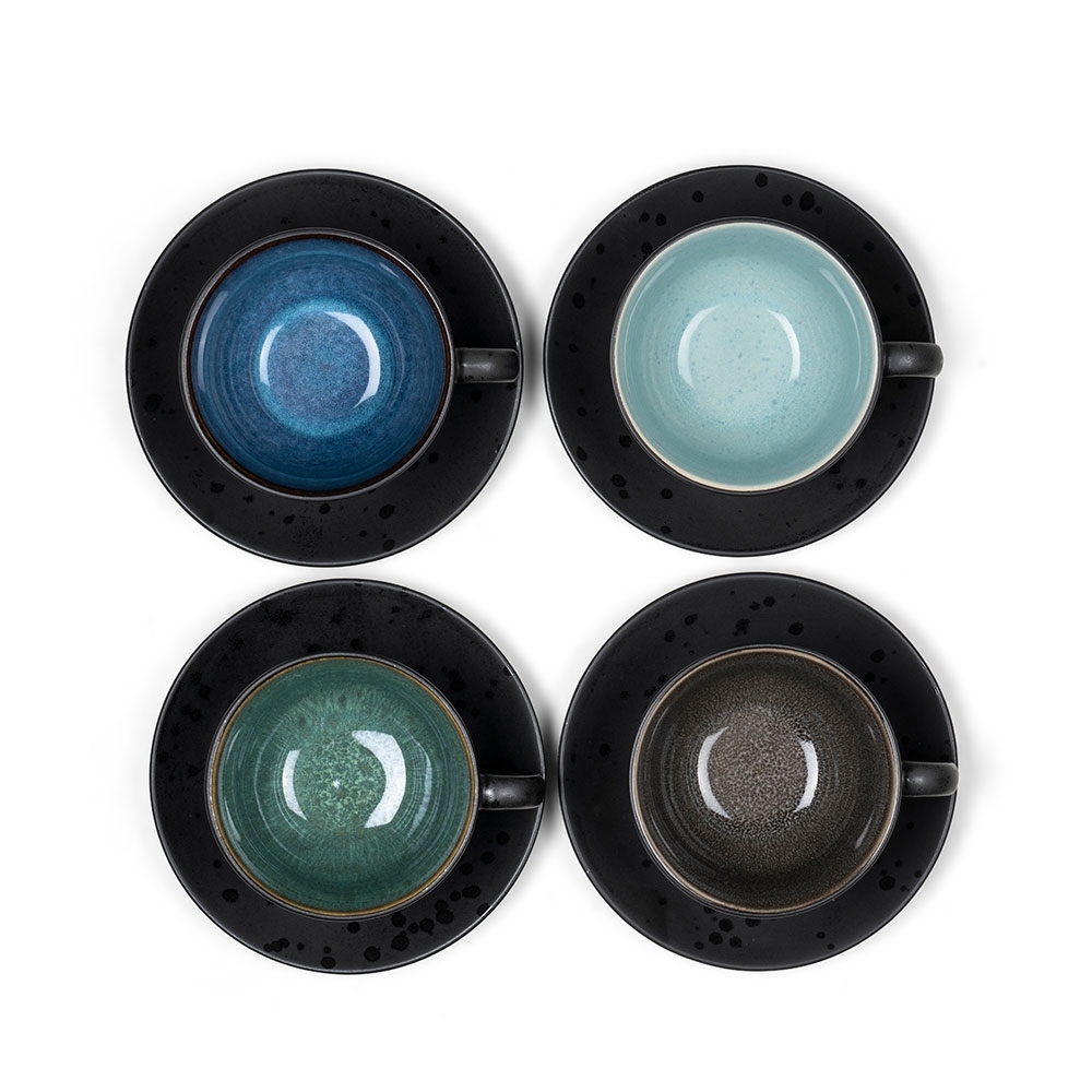 Bitz - Cup with saucer - Set of 4 Bitz - Cup with saucer - Set of 4